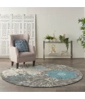 Nourison Passion Round Area Rug PSN17-Charcoal/Blue