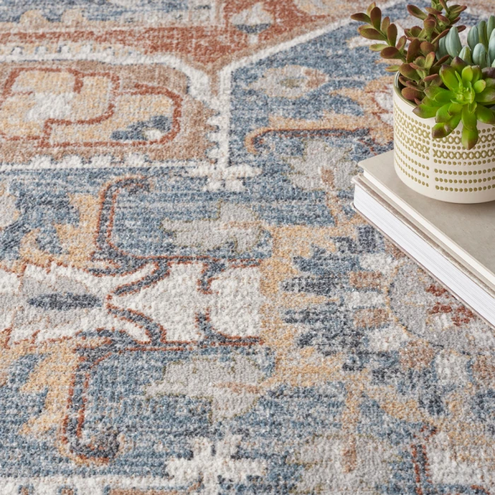 Nourison Astra Machine Washable Area Rug ASW12 Denim Multi