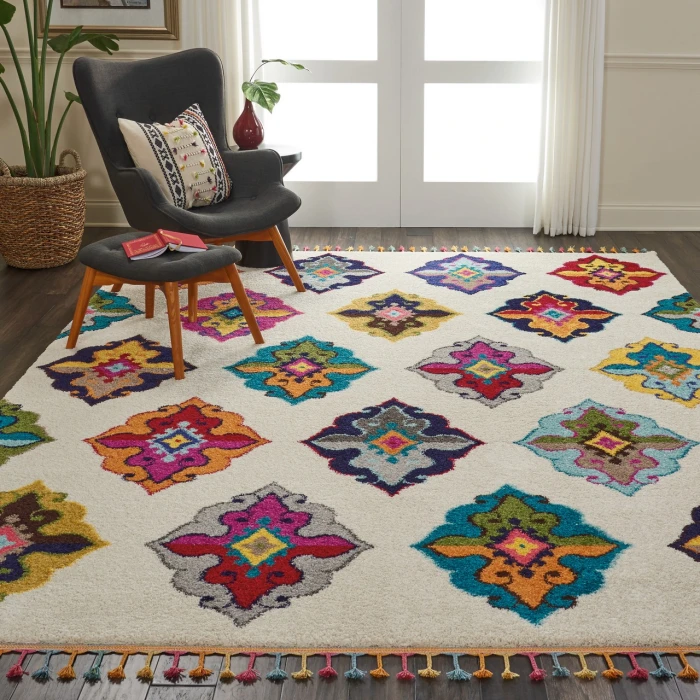 Nourison Home Nomad White NMD06 7ft.10in. x 10ft.6in. Rect. Rug