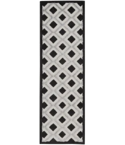 Nourison Home Aloha ALH26 Black White 2 ft. 3 in. X 8 ft. Area Rug