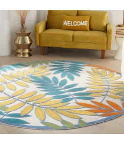 Nourison Home Aloha ALH18 Ivory/Multi 7 ft. 10 in. Round Area Rug