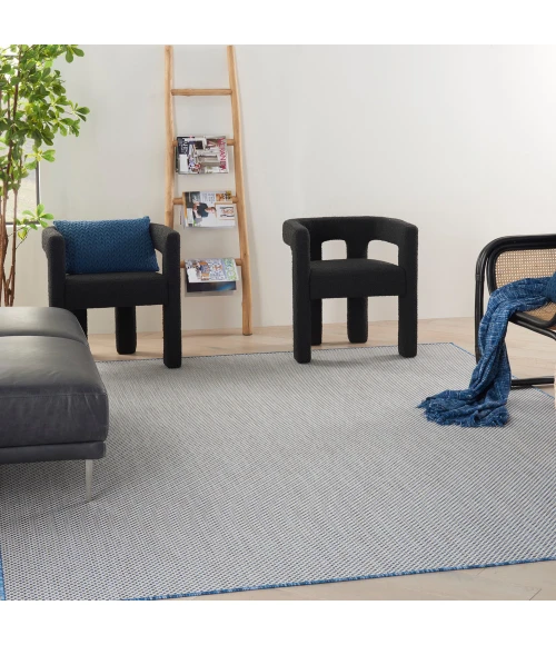 Nourison Courtyard Area Rug COU01 Ivory Blue