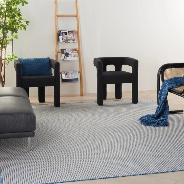 Nourison Courtyard Area Rug COU01 Ivory Blue