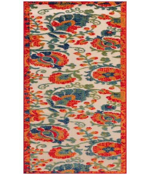 Nourison Aloha Red Multicolor ALH17 2 ft. 3 in. X 8 ft. Rectangle Rug