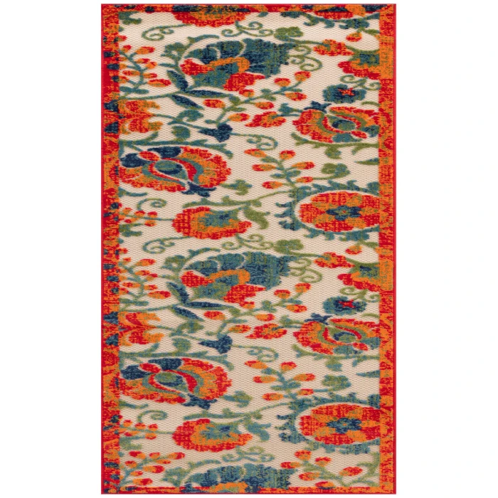 Nourison Aloha Red Multicolor ALH17 2 ft. 3 in. X 8 ft. Rectangle Rug