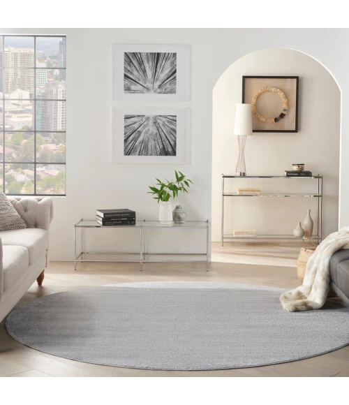 Nourison Essentials Silver Grey Area Rug NRE01-Silver Grey