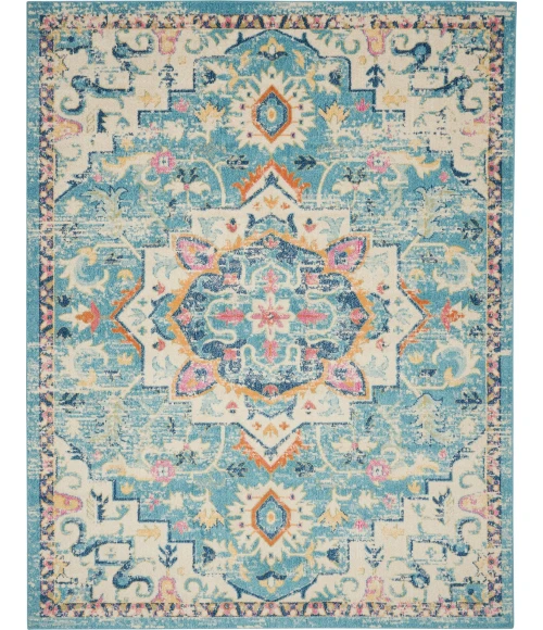 Nourison Passion Area Rug PSN25 Ivory/Light Blue 9' x 12'