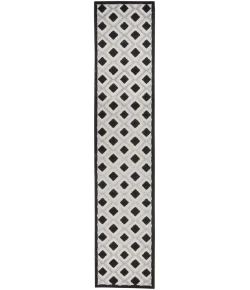 Nourison Home Aloha ALH26 Black White 2 ft. 3 in. X 12 ft. Area Rug