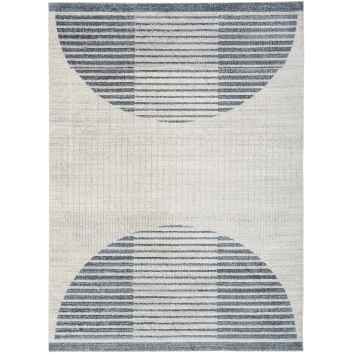 Nourison Astra Machine Washable Area Rug ASW03 Ivory Blue