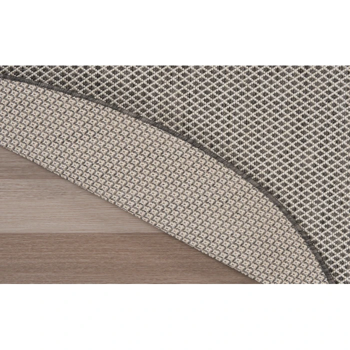 Nourison Courtyard Ivory/Charcoal COU01 5 ft. X 8 ft. Oval Rug