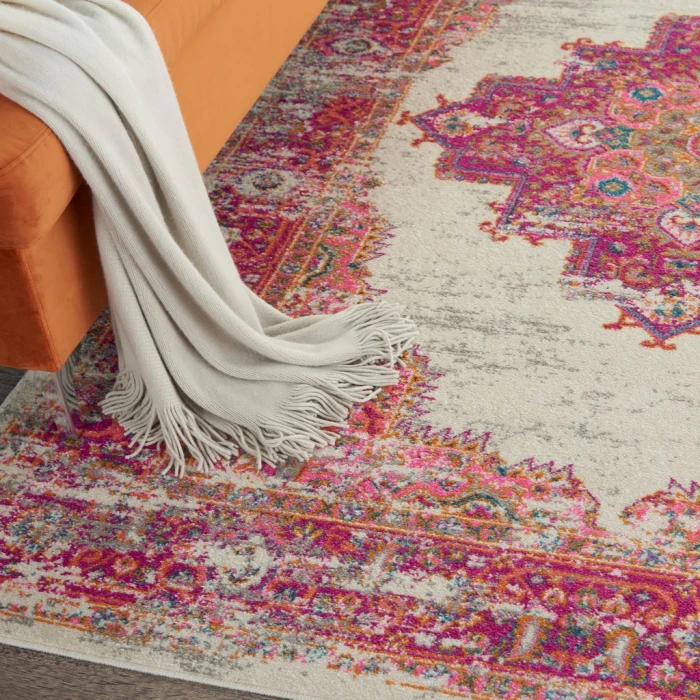 Nourison Passion Area Rug PSN03-Ivory/Fuchsia