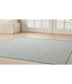 Nourison Home Courtyard COU01 Ivory Aqua 4 ft. Square Area Rug