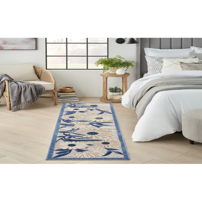 Nourison Aloha Blue Grey ALH33 2 ft. 3 in. X 12 ft. Rectangle Rug