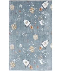Nourison Home Astra Machine Washable ASW18 Blue Multicolor 5 ft. 3 in. X 7 ft. Area Rug