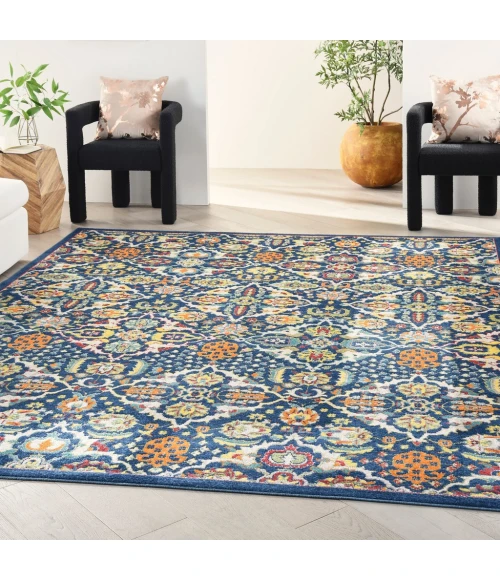 Nourison Allur Area Rug ALR03-Navy Multicolor