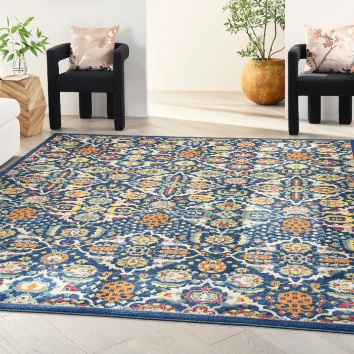 Nourison Allur Area Rug ALR03-Navy Multicolor