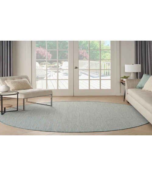 Nourison Courtyard Ivory Aqua COU01 8 ft. Round Rug