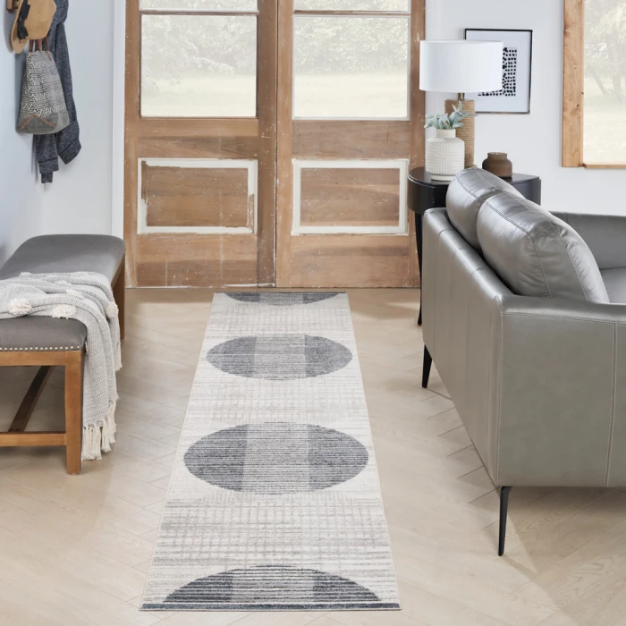 Nourison Astra Machine Washable Area Rug ASW03 Ivory Blue