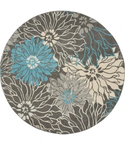Nourison Home Passion PSN17 Charcoal Blue 8 ft. Round Area Rug