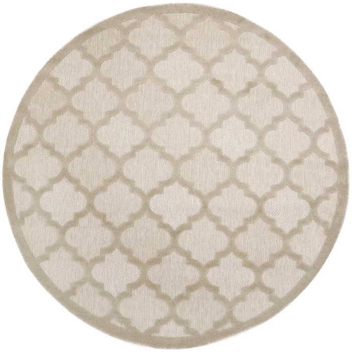 Nourison Home Easy Care Cream NES01 8 ft. Round Rug