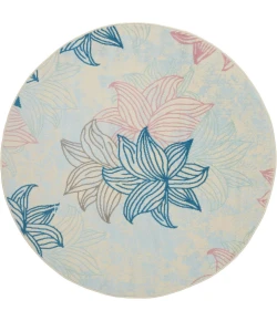 Nourison Home Jubilant JUB08 Ivory Multicolor 5 ft. 3 in. Round Area Rug