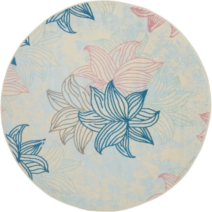 Nourison Jubilant Round Area Rug JUB08-Ivory/Multicolor