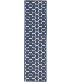 Nourison Home Twist Reversible TWS01 Navy 2 ft. 2 in. X 8 ft. Area Rug