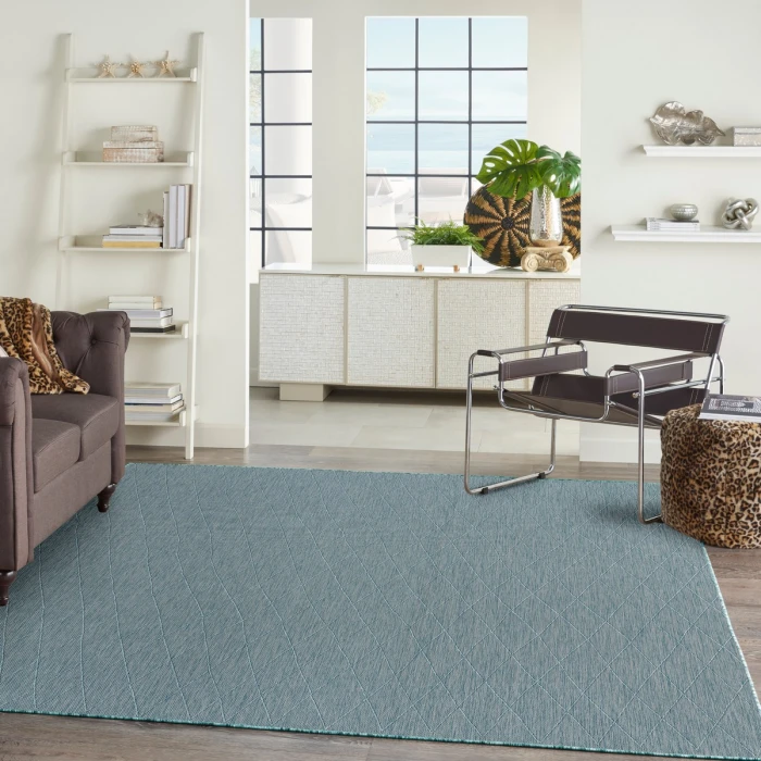 Nourison Washable Solutions Aqua WSL01 10 ft. X 14 ft. Rect. Rug