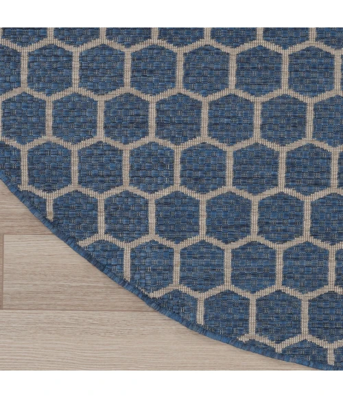 Nourison Twist Reversible Blue TWS01 8 ft. X Round Rug