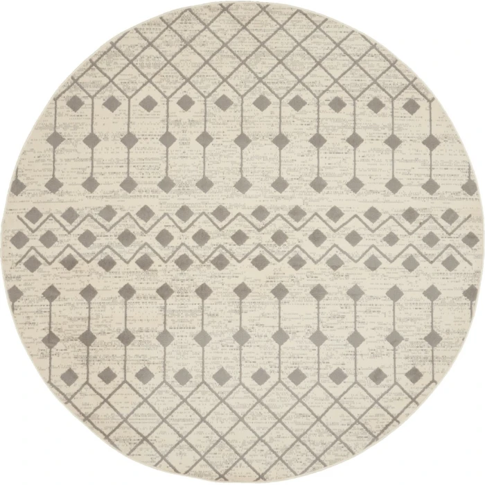 Nourison Grafix Round Area Rug GRF37-Ivory/Grey