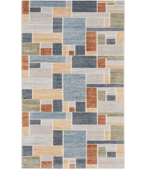 Nourison Astra Machine Washable Multicolor ASW09 2 ft. X 6 ft. Rectangle Rug