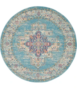 Nourison Home Passion PSN03 Light Blue 5 ft. Round Area Rug