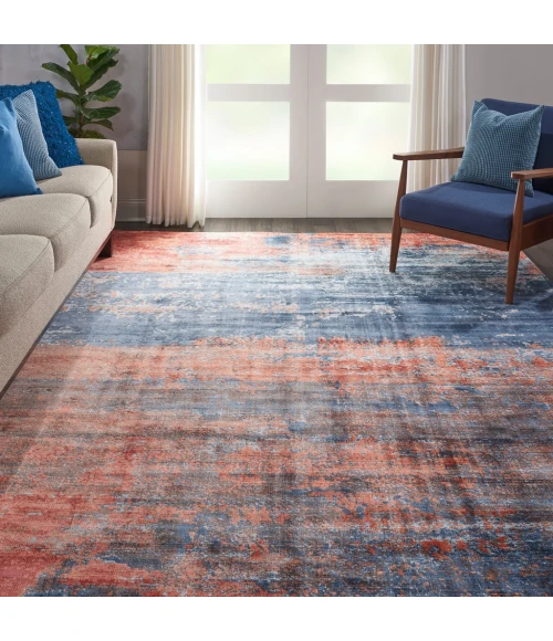kathy ireland Home Safari Dreams Area Rug KI374-Blue/Brick