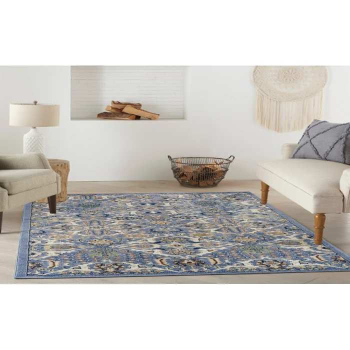 Nourison Allur Light Blue ALR03 4 ft. X 6 ft. Rectangle Rug