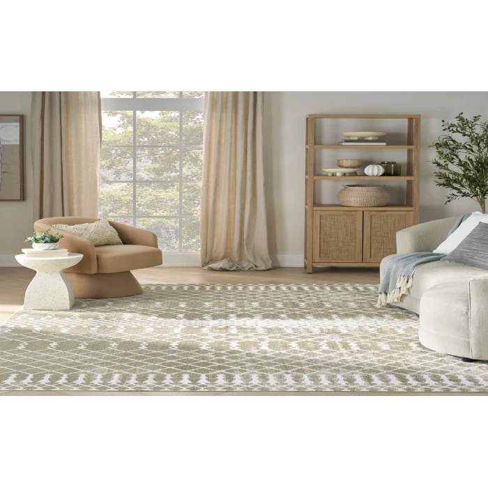 Nourison Astra Machine Washable Sage ASW10 6 ft. 7 in. X 9 ft. Rectangle Rug