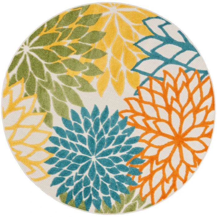 Nourison Aloha Area Rug ALH05 Turquoise Multicolor