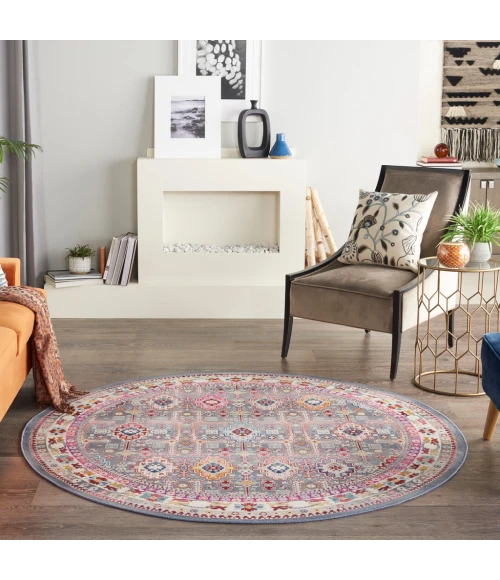 Nourison Vintage Kashan Area Rug VKA05-Grey/Multi