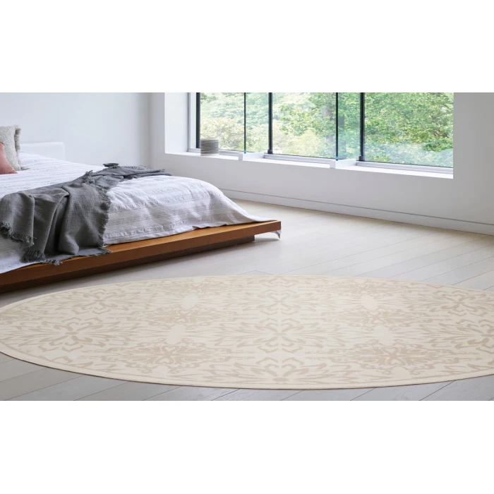 Nourison Jubilant Ivory Beige JUB06 8 ft. Round Rug