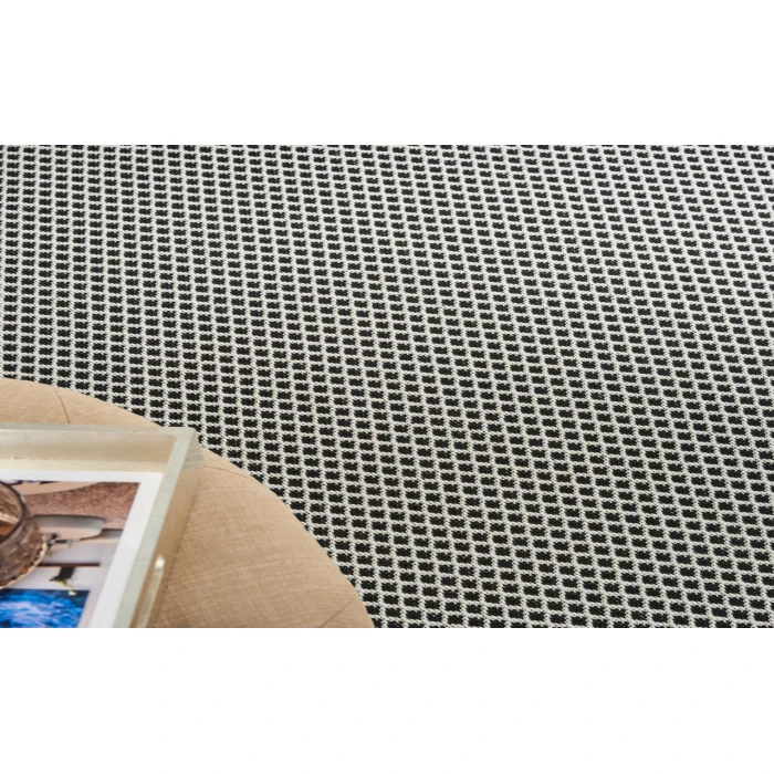 Nourison Courtyard Black White COU01 5 ft. X 7 ft. Rectangle Rug