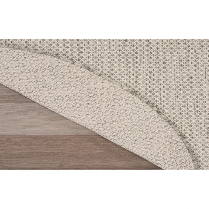 Nourison Courtyard Ivory Silver COU01 6 ft. X 9 ft. Oval Rug