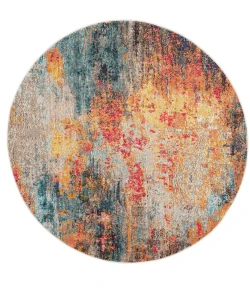 Nourison Home Celestial CES15 Multicolor 5 ft. 3 in. Round Area Rug