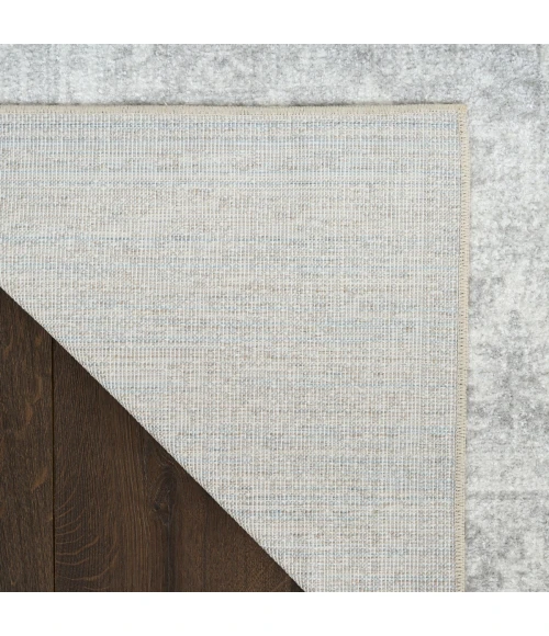 Nourison Astra Machine Washable Light Grey ASW11 6 ft. 7 in. X 9 ft. Rect. Rug