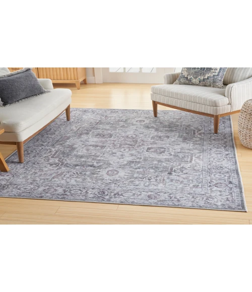 Nicole Curtis Machine Washable Series 1 Ivory Grey SR101 7 ft. 10 in. X 9 ft. 10 in. Rectangle Rug