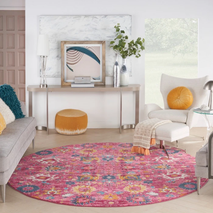 Nourison Passion Area Rug PSN01 Fuchsia 8' Round
