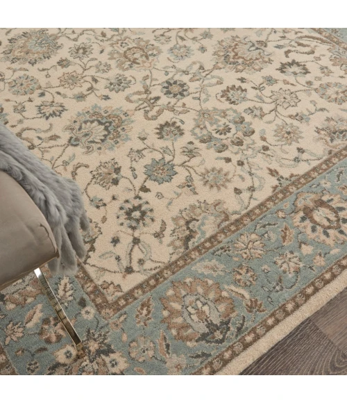 Nourison Living Treasures Area Rug LI16-Ivory/Aqua