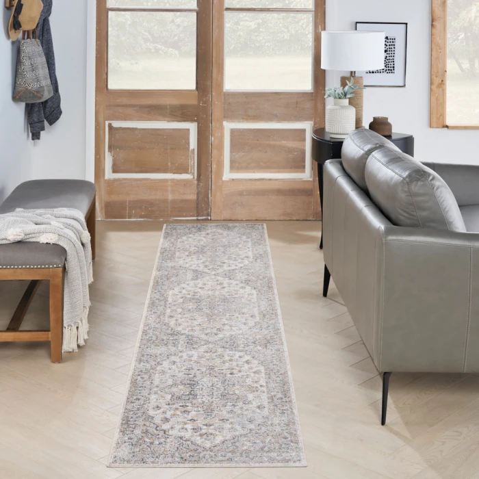 Nourison Astra Machine Washable Area Rug ASW12 Silver Grey
