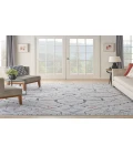 Nicole Curtis Machine Washable Series 1 Ivory Blue SR110 9 ft. 2 in. X 12 ft. Rectangle Rug