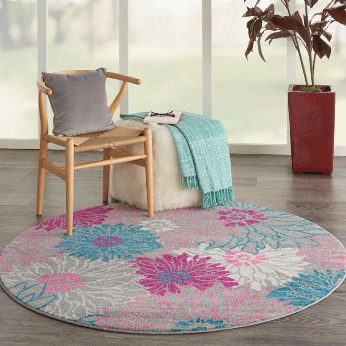 Nourison Passion Round Area Rug PSN17-Grey
