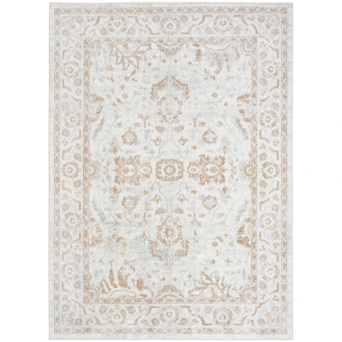 Nourison Astra Machine Washable Grey ASW20 6 ft. 7 in. X 9 ft. Rect. Rug