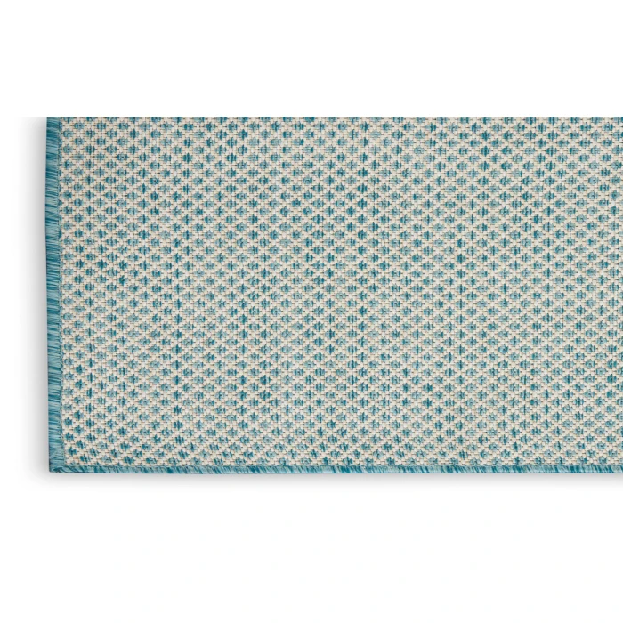 Nourison Courtyard Ivory Aqua COU01 2 ft. 2 in. X 8 ft. Rectangle Rug